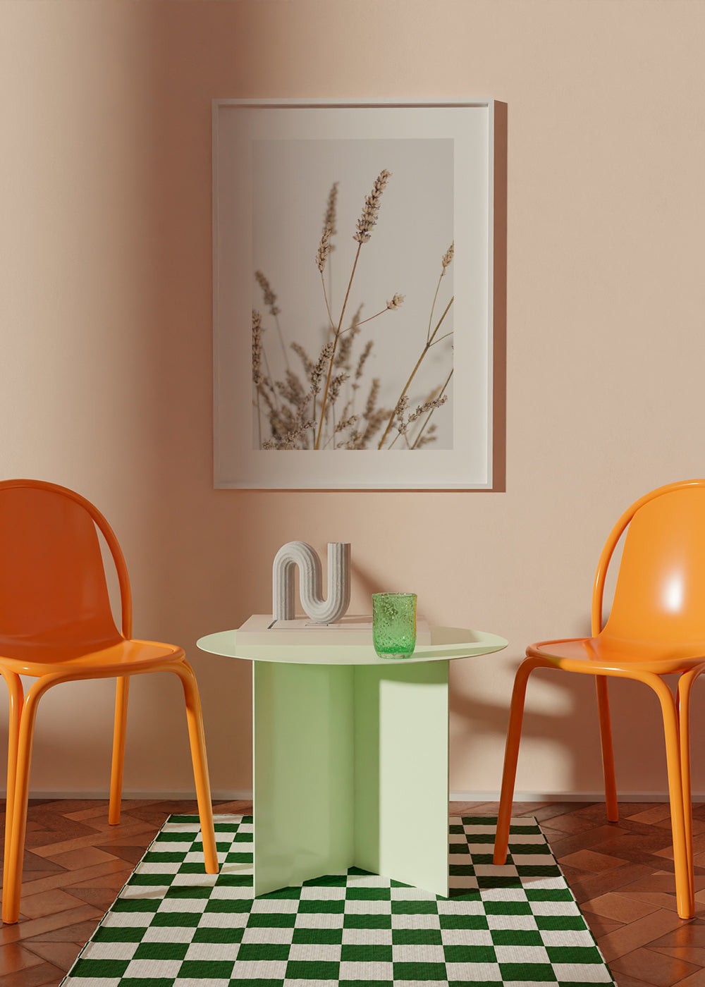 Botanische print: gedroogde aren verticaal