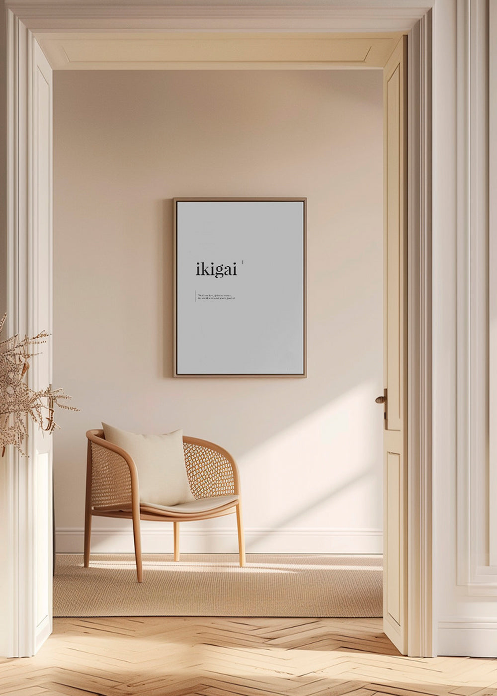 Minimalistische typografische Ikigai print