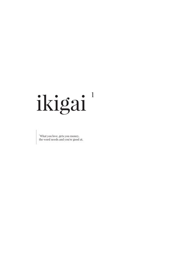 Minimalistische typografische Ikigai print