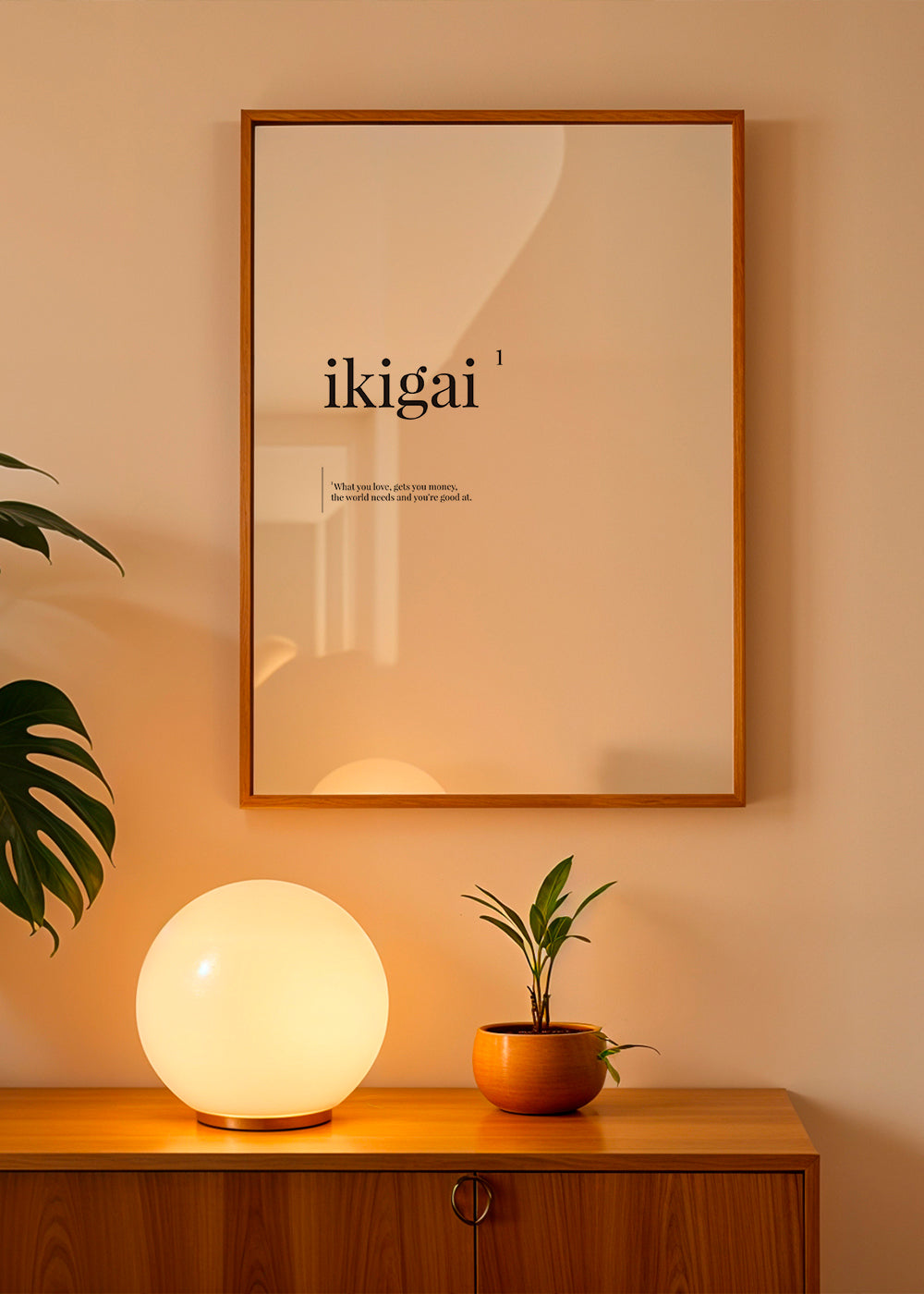 Minimalistische typografische Ikigai print