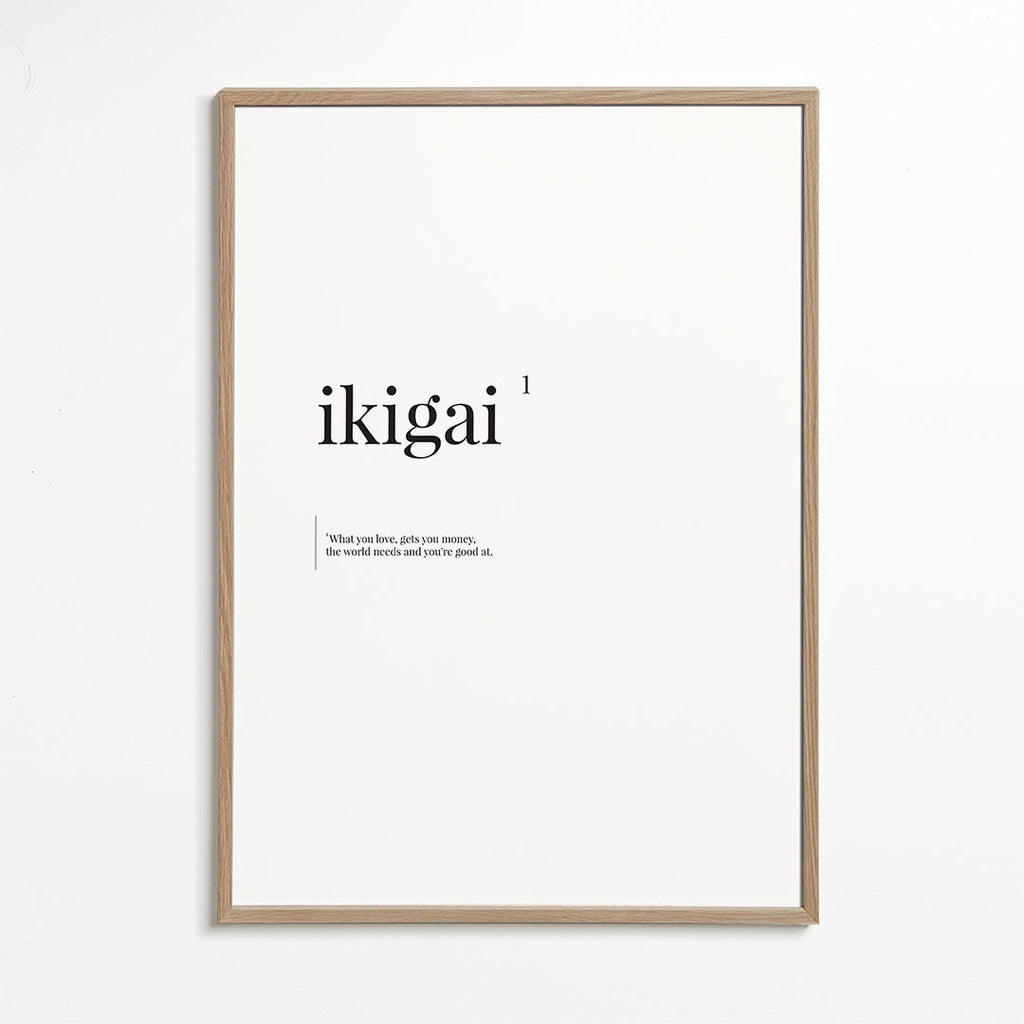 Minimalistische typografische Ikigai print