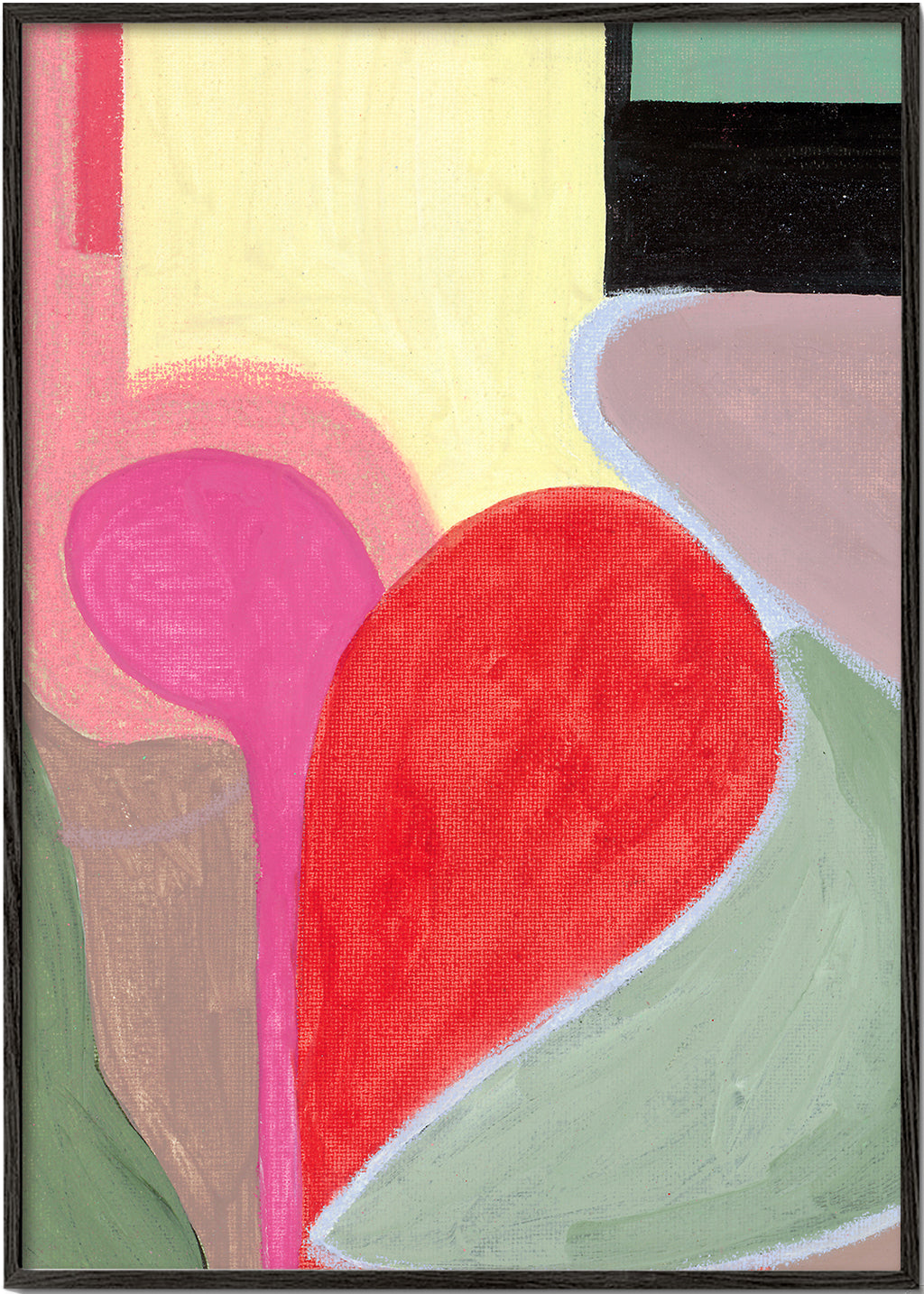 Abstract kunstwerk met rode organische vormen