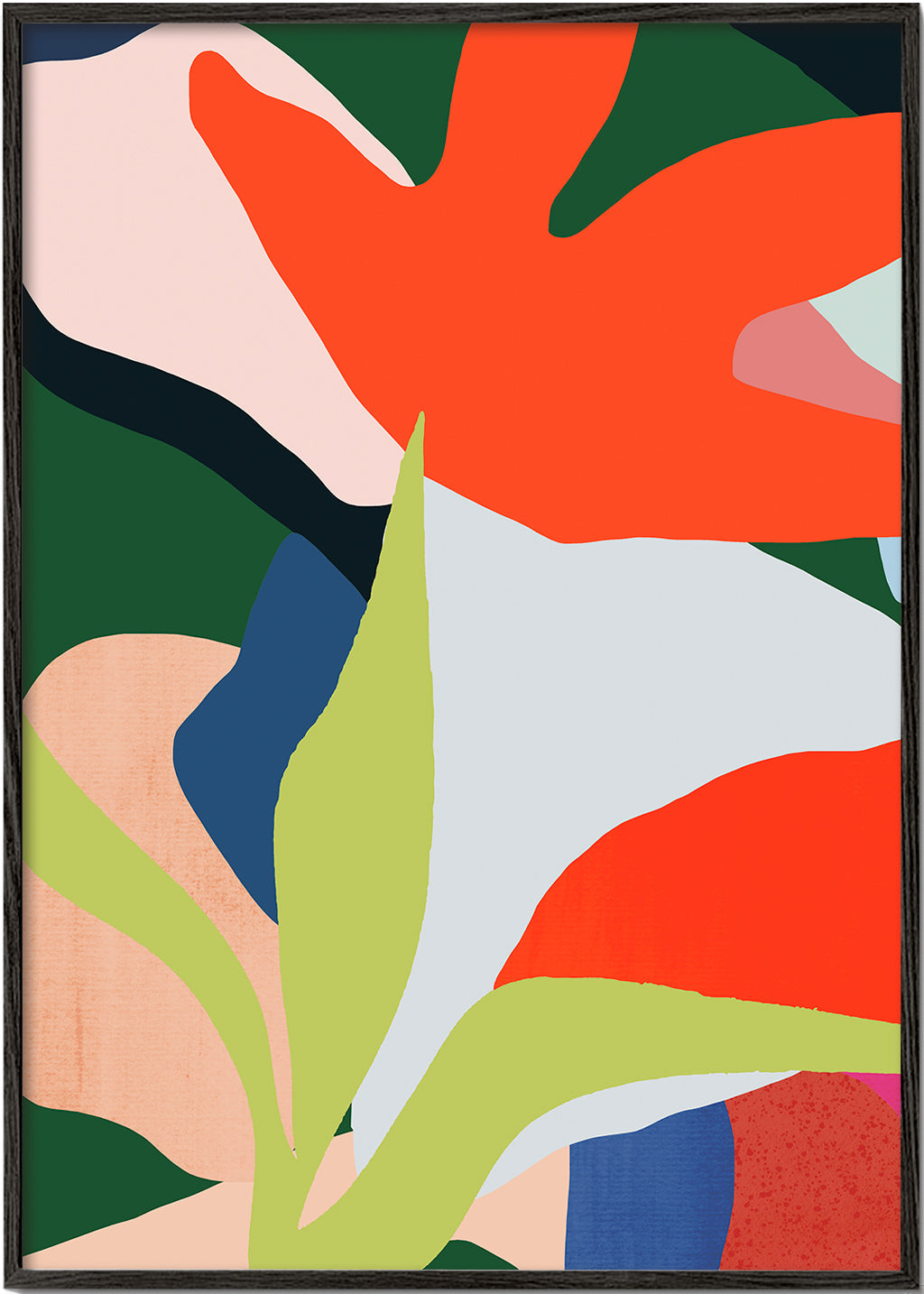 Botanische poster met koraalbladeren