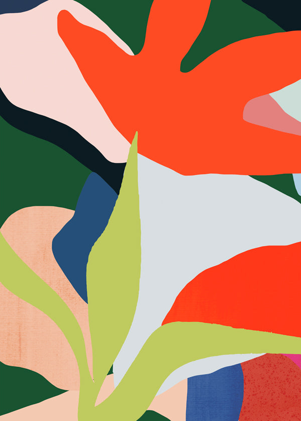 Botanische poster met koraalbladeren