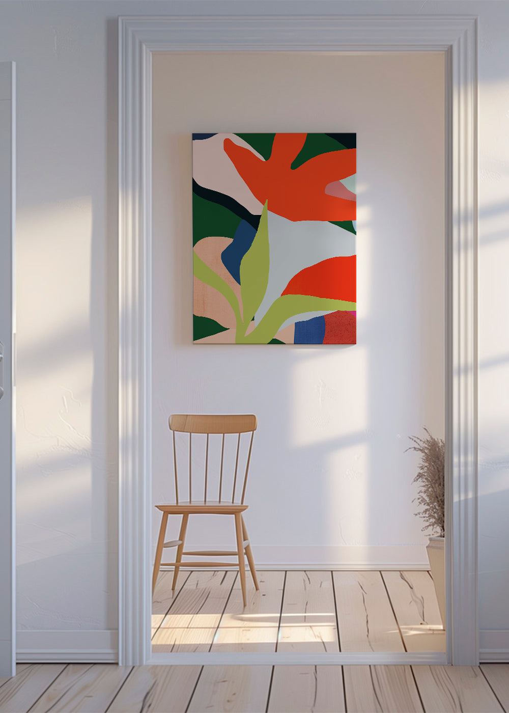 Botanische poster met koraalbladeren