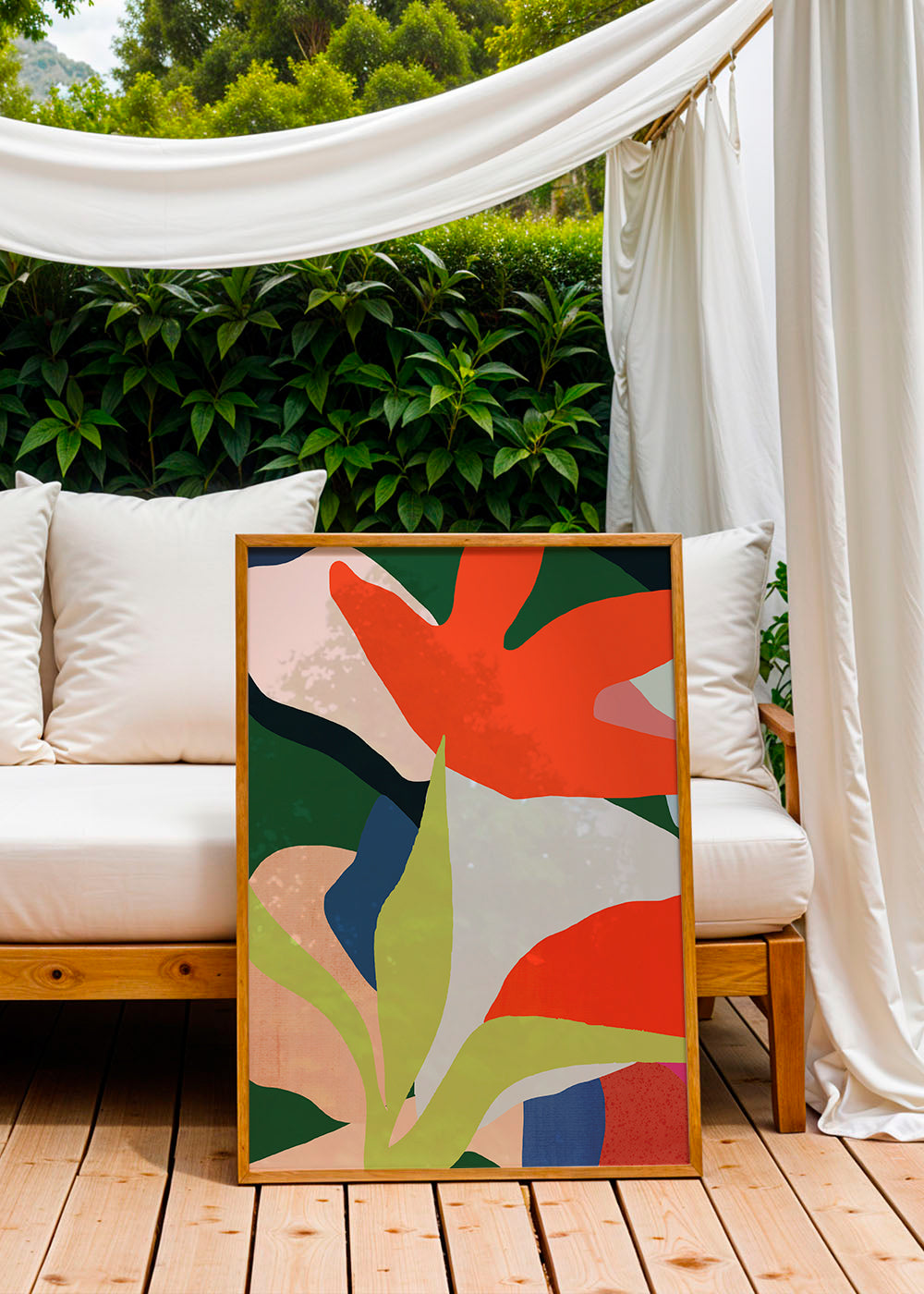Botanische poster met koraalbladeren