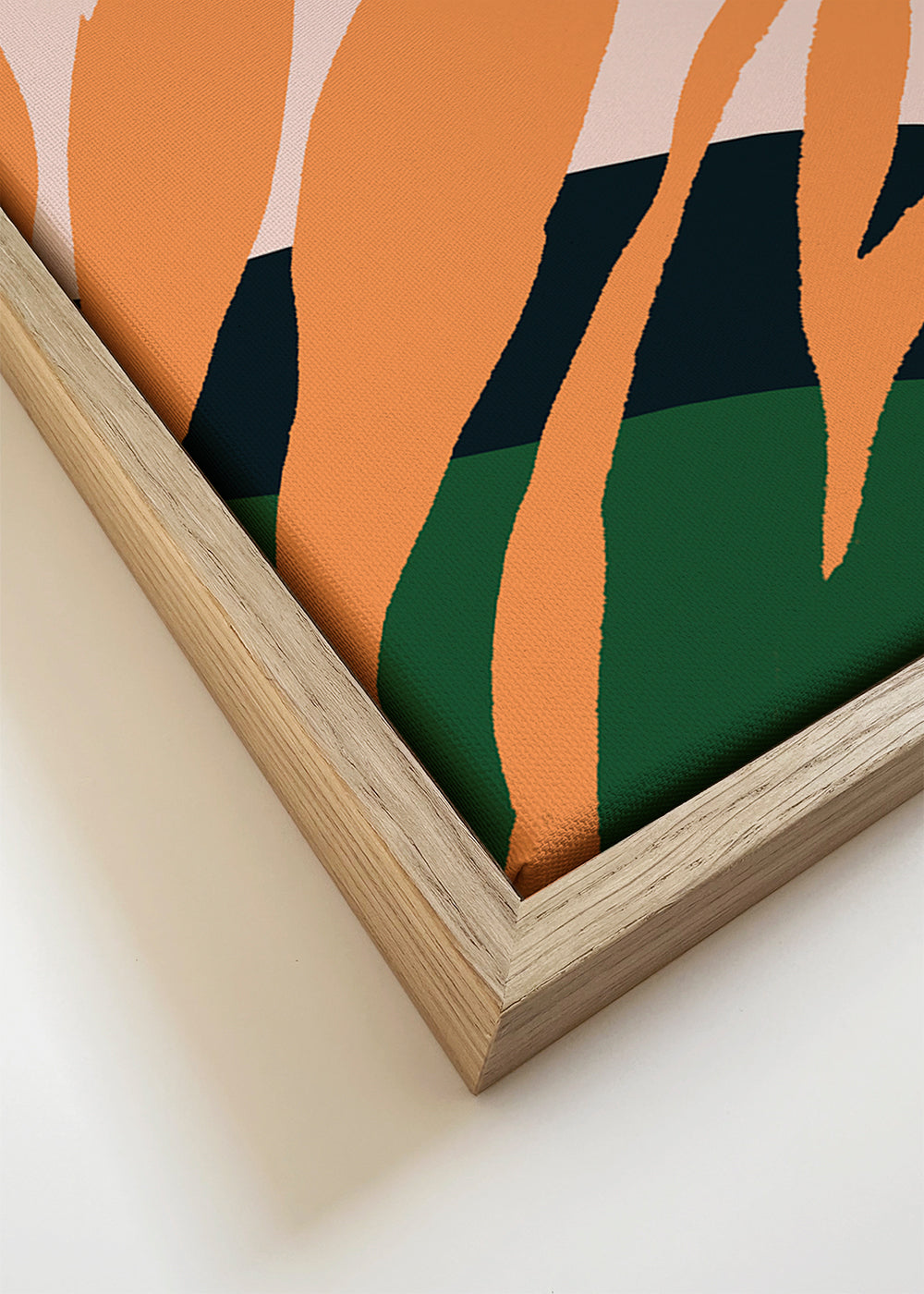Botanische print met organische vormen en levendige kleuren