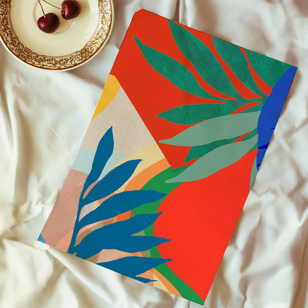 Botanische print tropische kleurrijke bladeren