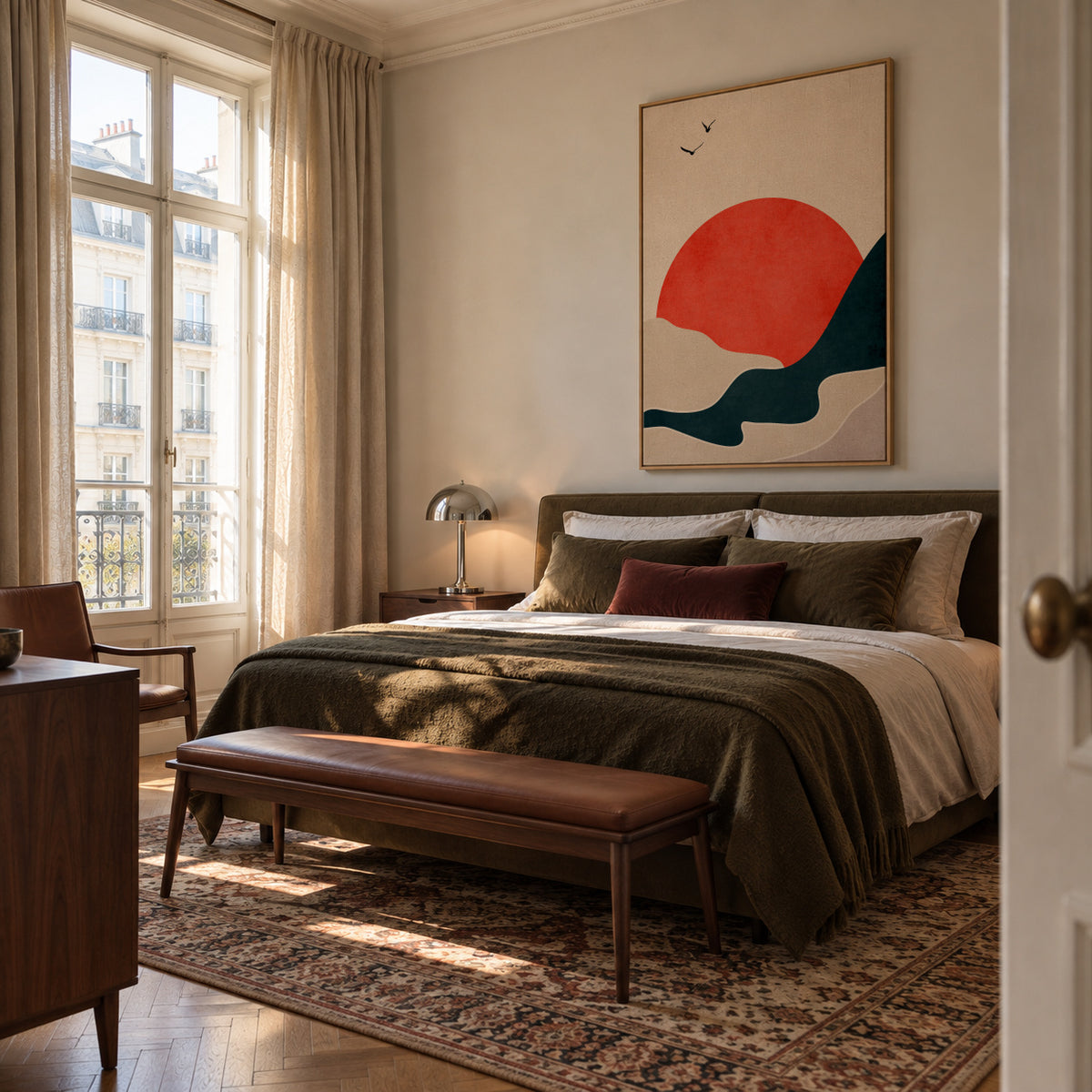 Drowning Sun - Framed canvas in an interior