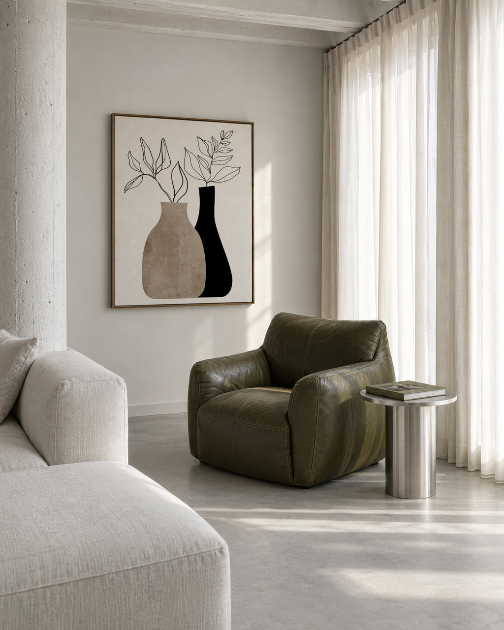 Gris en Gris - Framed canvas in an interior