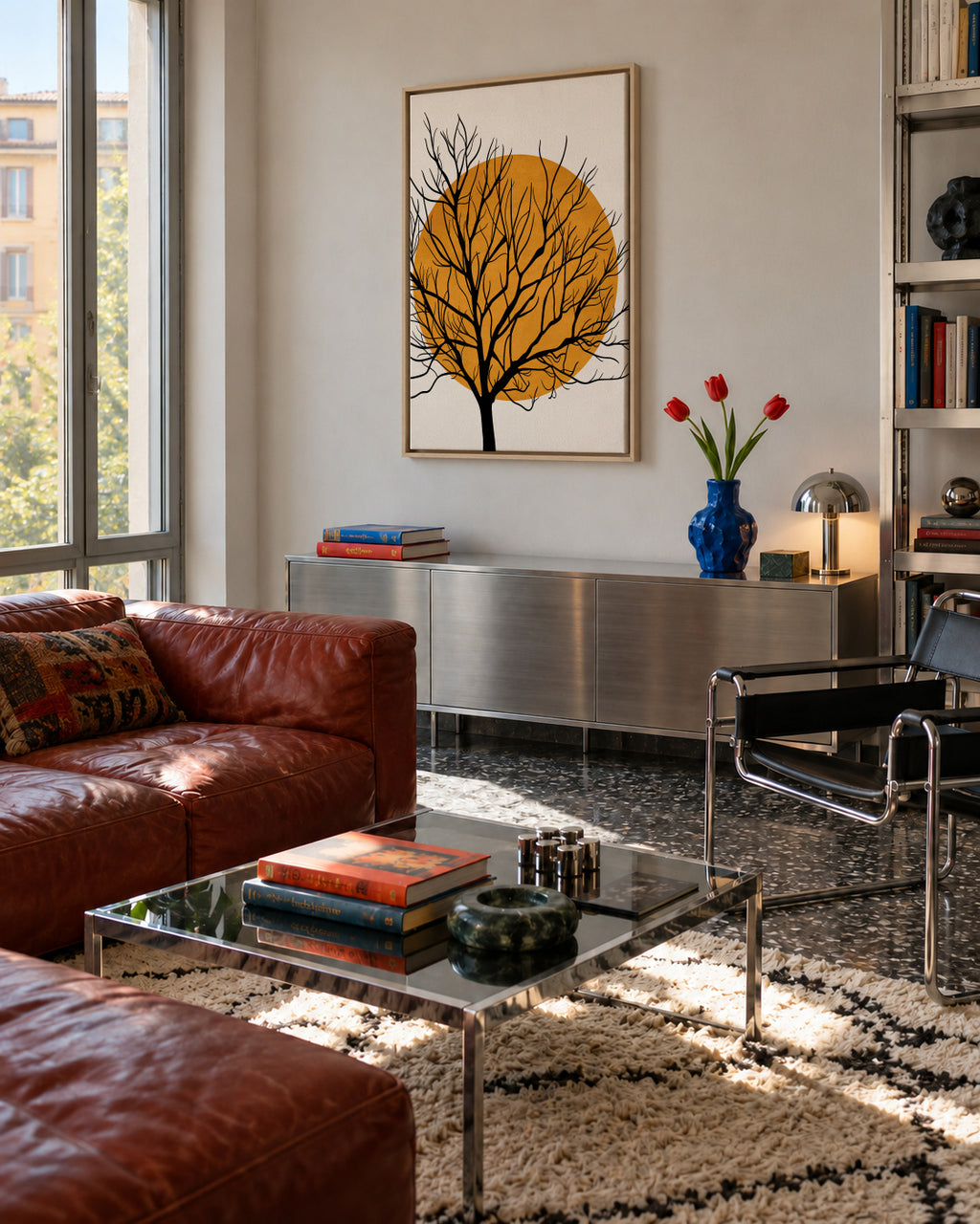Hiding Sun - Framed canvas in an interior