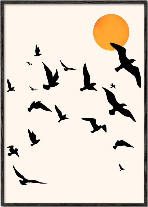 Vogelsilhouet in vlucht