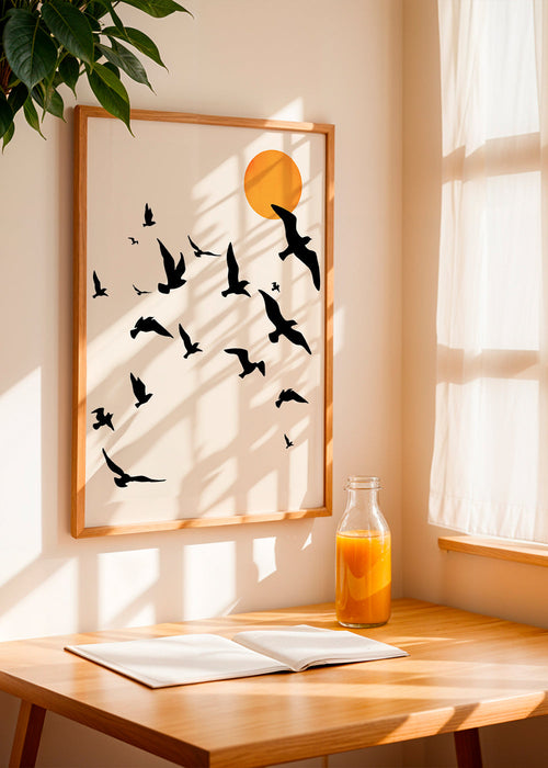 Vogelsilhouet in vlucht
