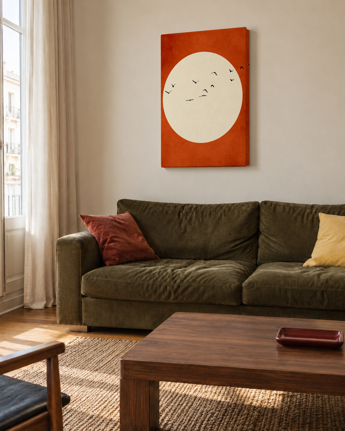 Warming Feelings - Unframed canvas in an interior