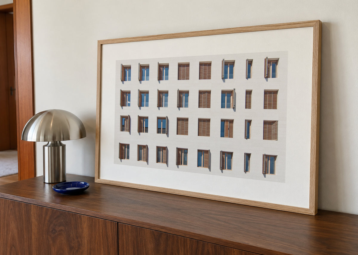 32 - Framed poster in an interior