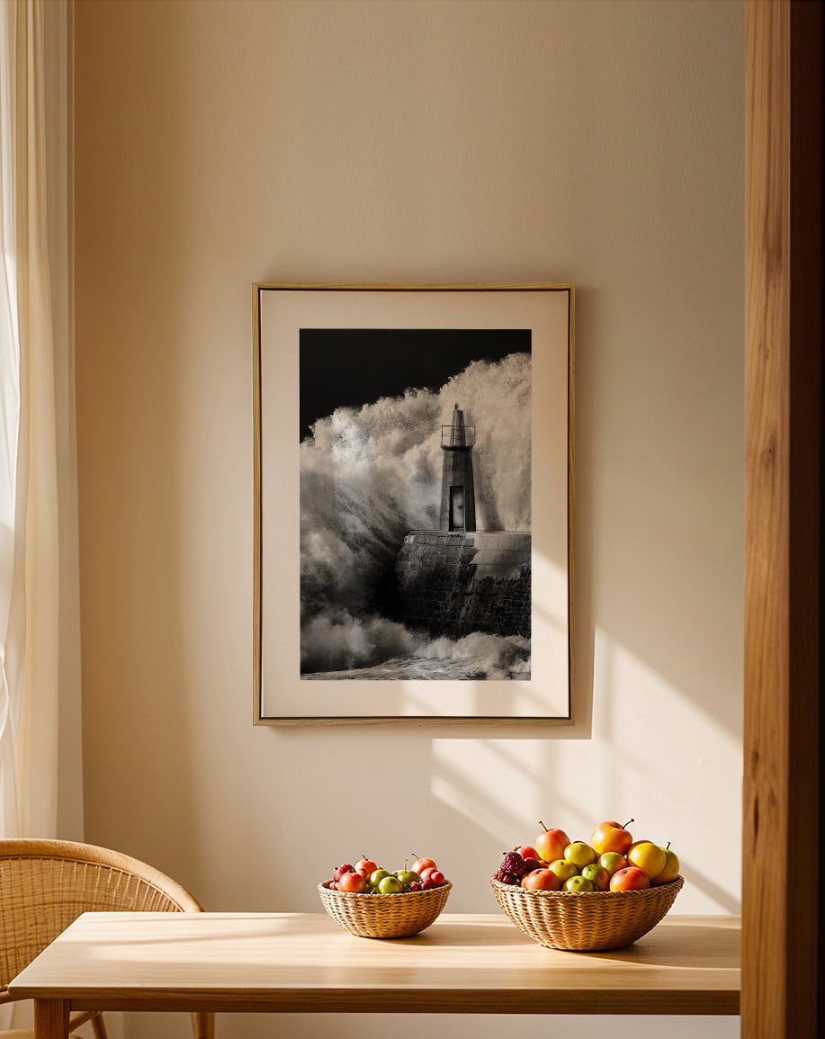 The lighthouse - Framed canvas in an interior