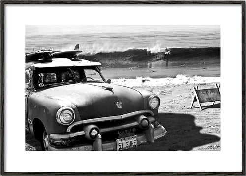 Fotografie vintage auto op het strand