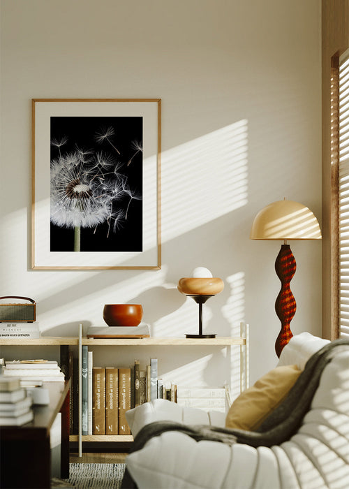 Botanische poster: paardenbloem macro