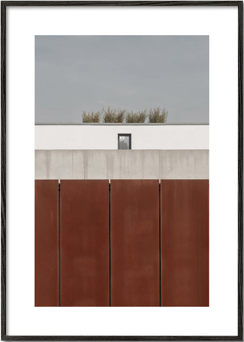 Minimalistische print met roestige panelen