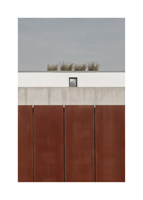 Minimalistische print met roestige panelen