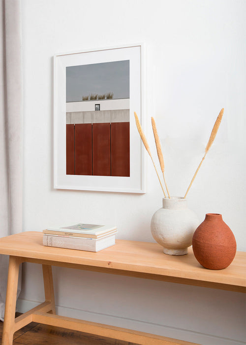 Minimalistische print met roestige panelen