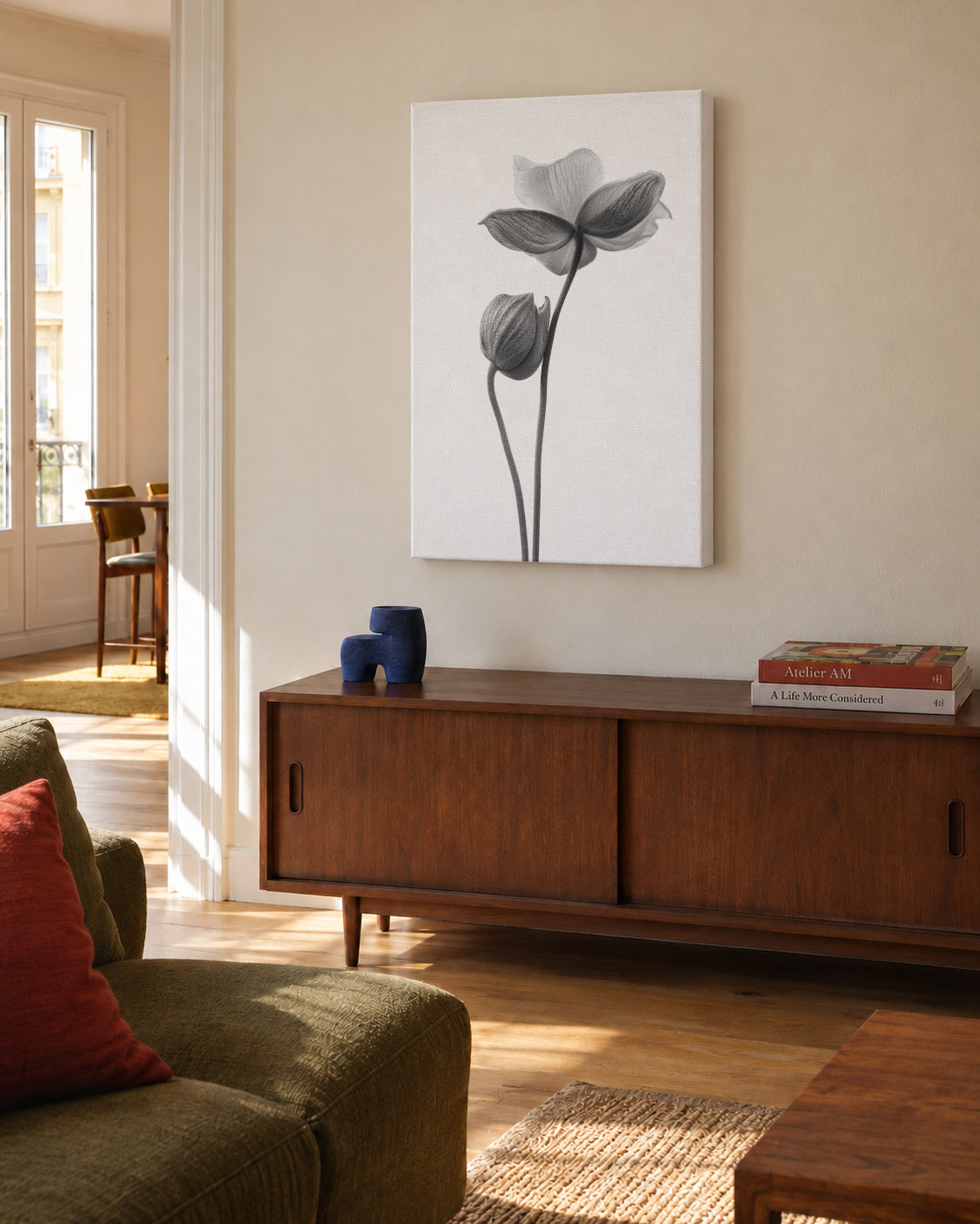 A little touch monochrome - Unframed canvas in an interior
