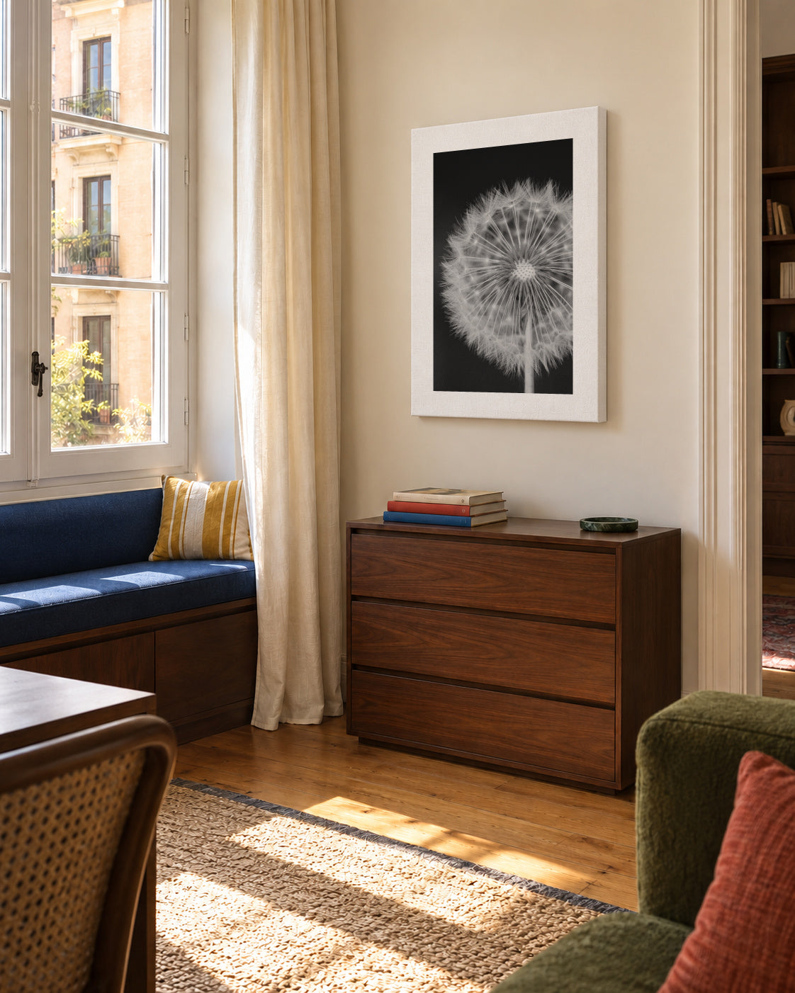 Dandelion - Unframed canvas in an interior