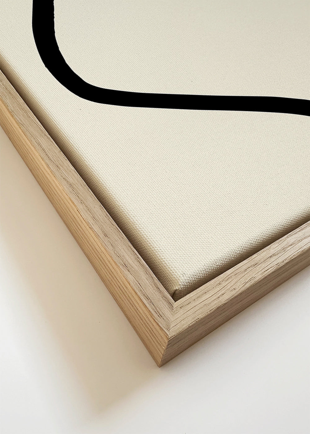 Minimalistische kunst met zwarte organische lijnen