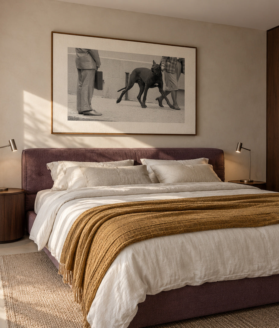 Great dane bodyguard - Framed canvas in an interior