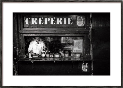 Keuken kunst Creperie zwart-wit