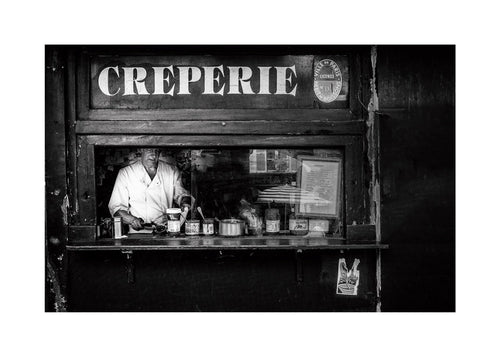 Keuken kunst Creperie zwart-wit