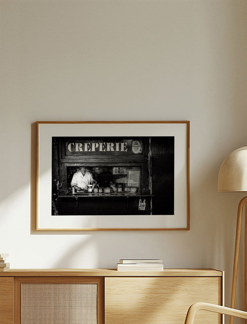 Keuken kunst Creperie zwart-wit
