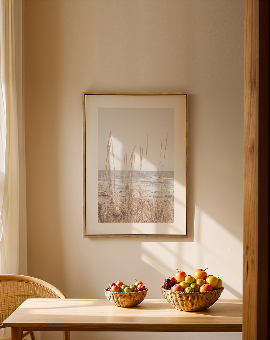 Beach Vass I - Framed canvas in an interior
