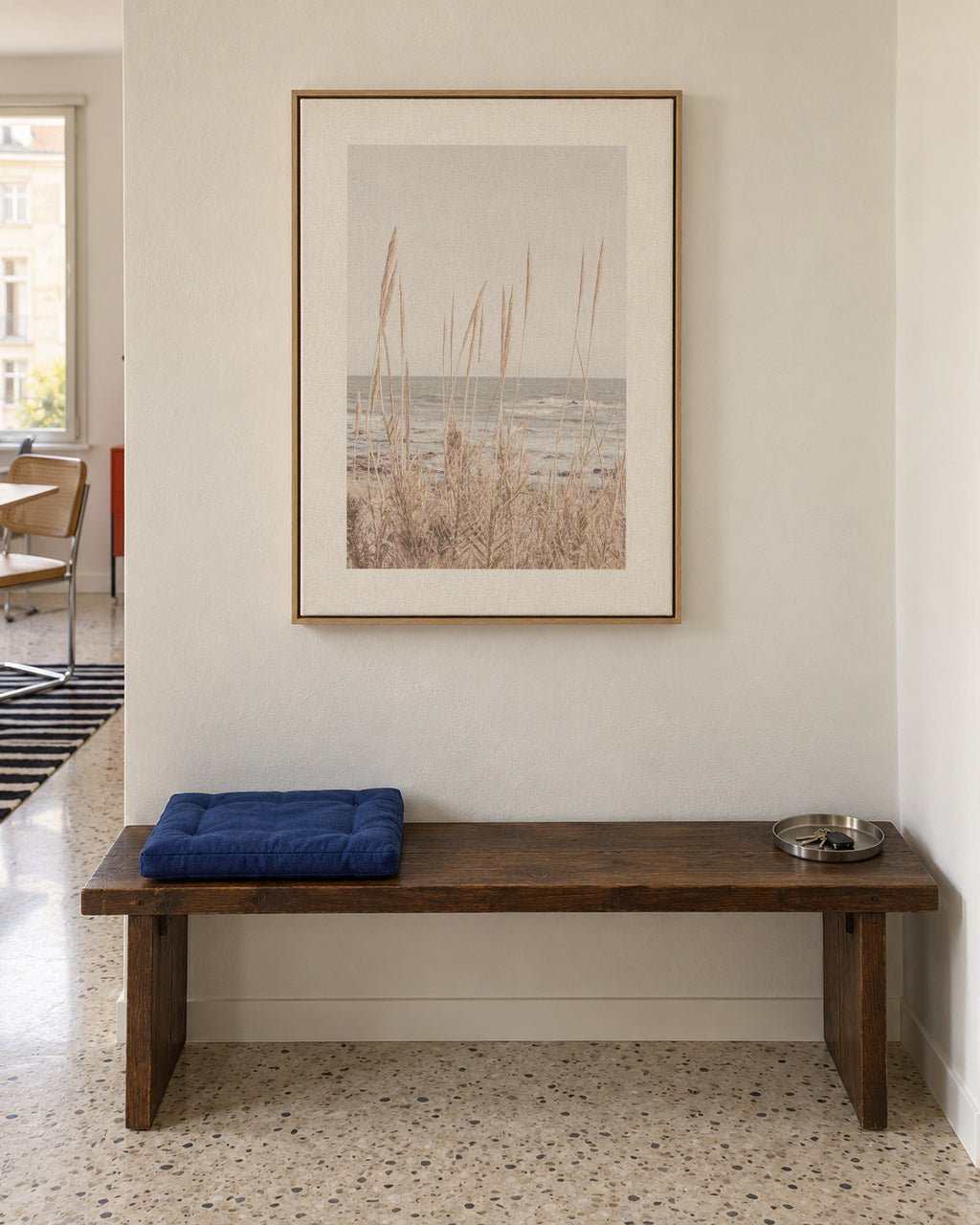 Beach Vass I - Framed canvas in an interior