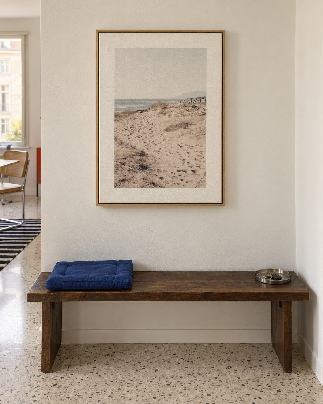 Beach VIII - Framed canvas in an interior
