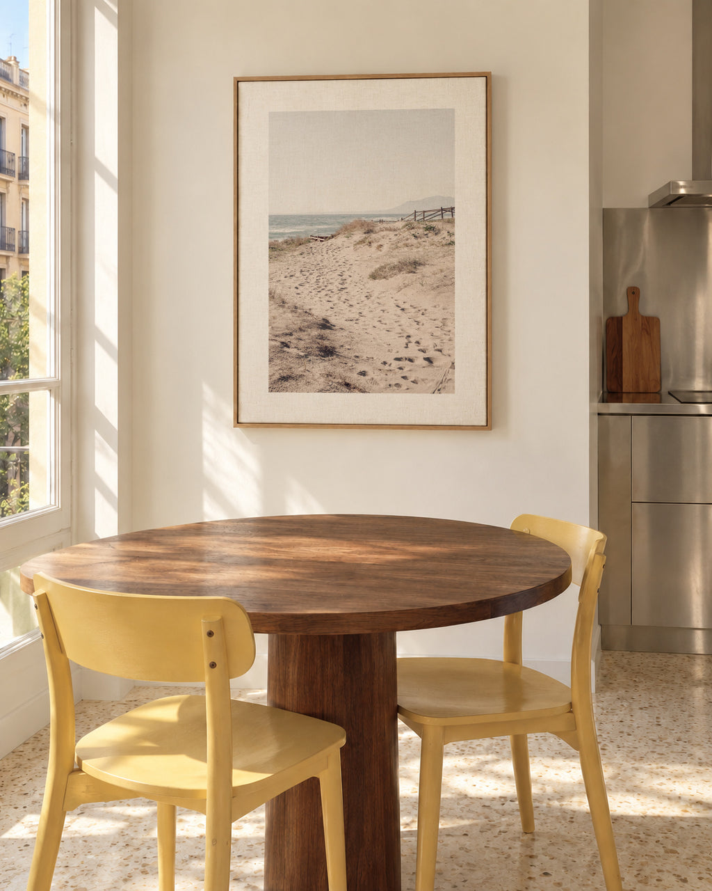 Beach VIII - Framed canvas in an interior