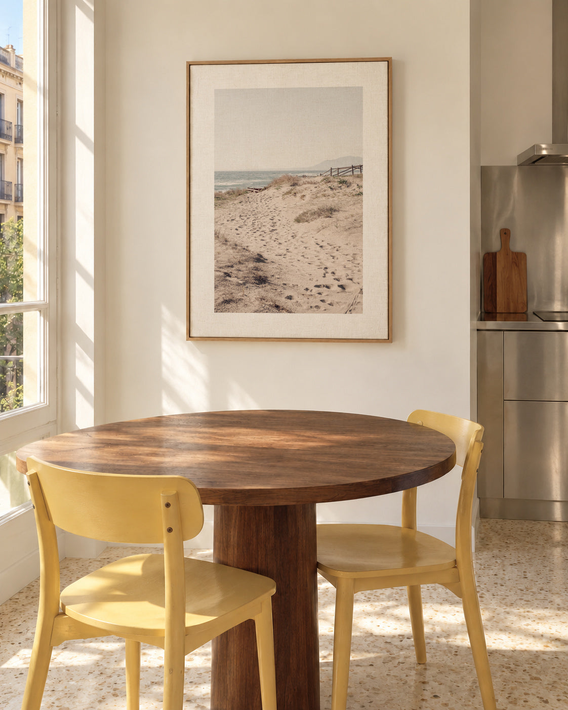 Beach VIII - Framed canvas in an interior