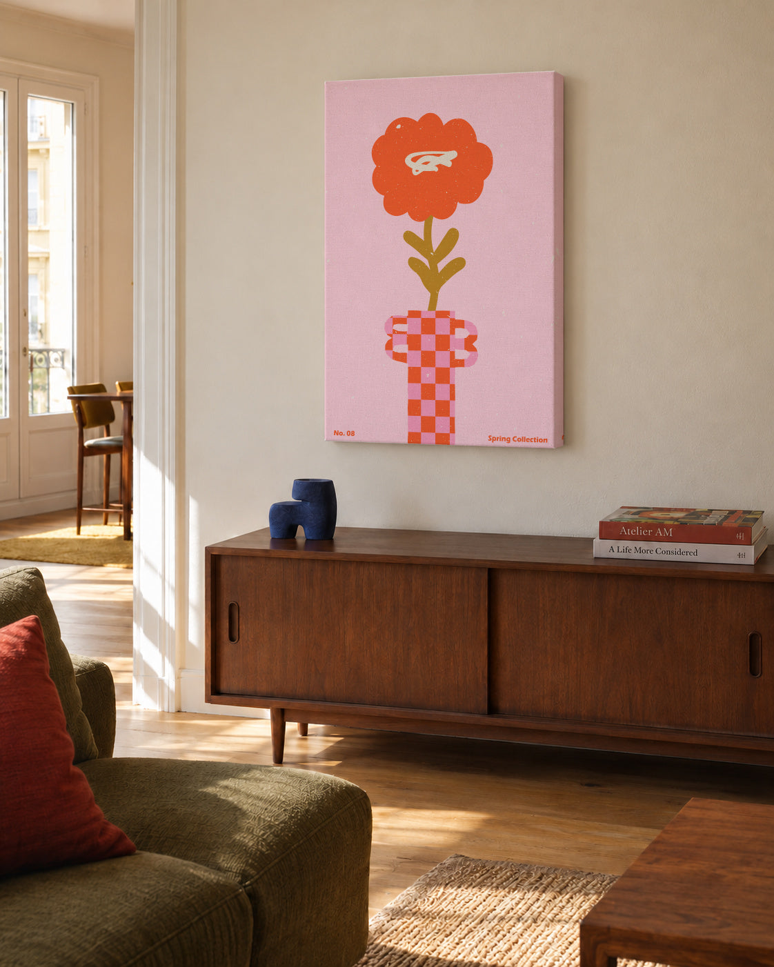 Spring Flower 08 - Unframed canvas in an interior
