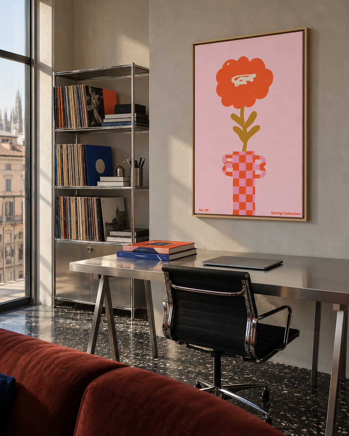 Spring Flower 08 - Framed canvas in an interior