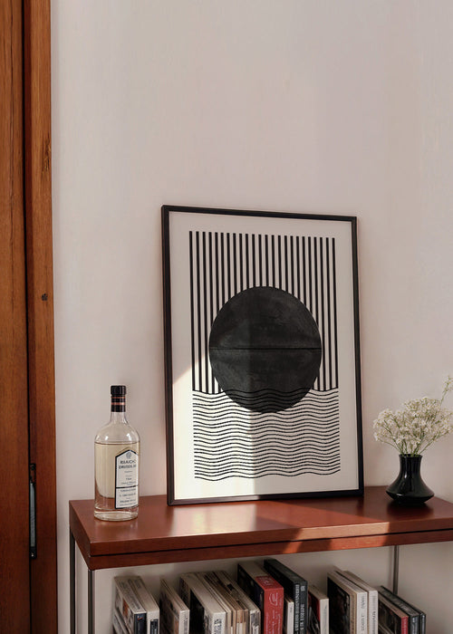 Geometrische poster: cirkel en golven