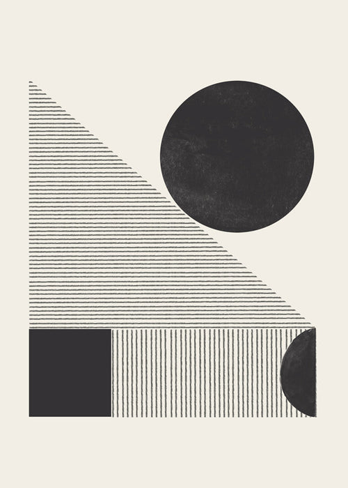 Geometrische poster met textuurcirkel