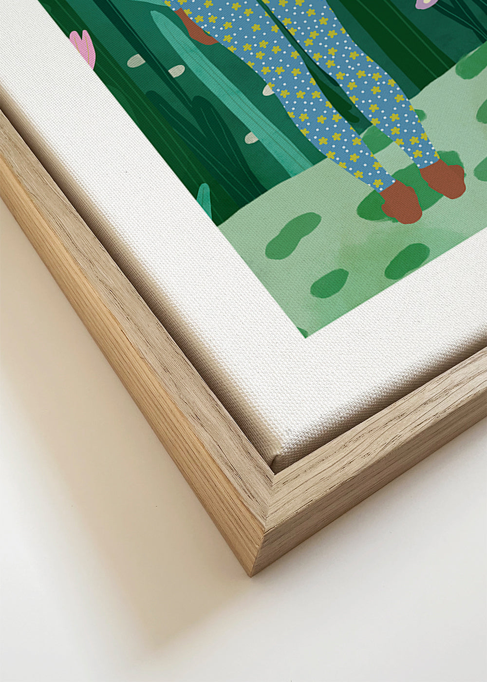 Botanische poster met twee figuren en hoeden