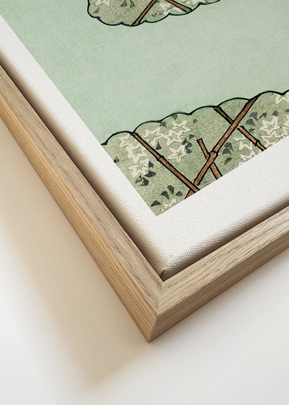 Botanische poster met rasterbladeren en zwaluwen