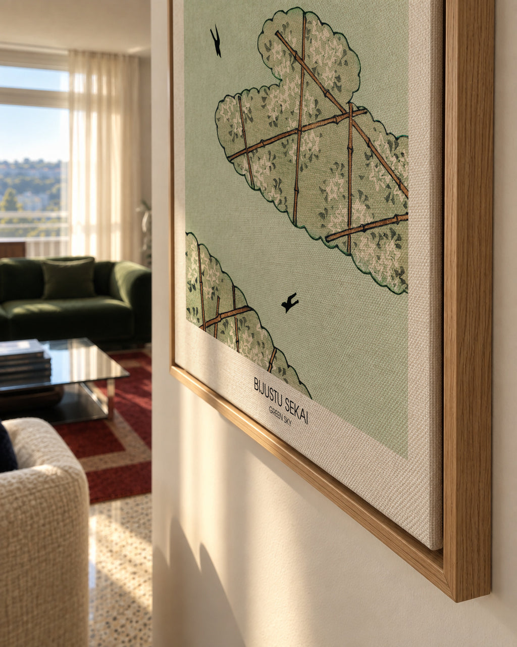 Green Sky - Framed canvas detail