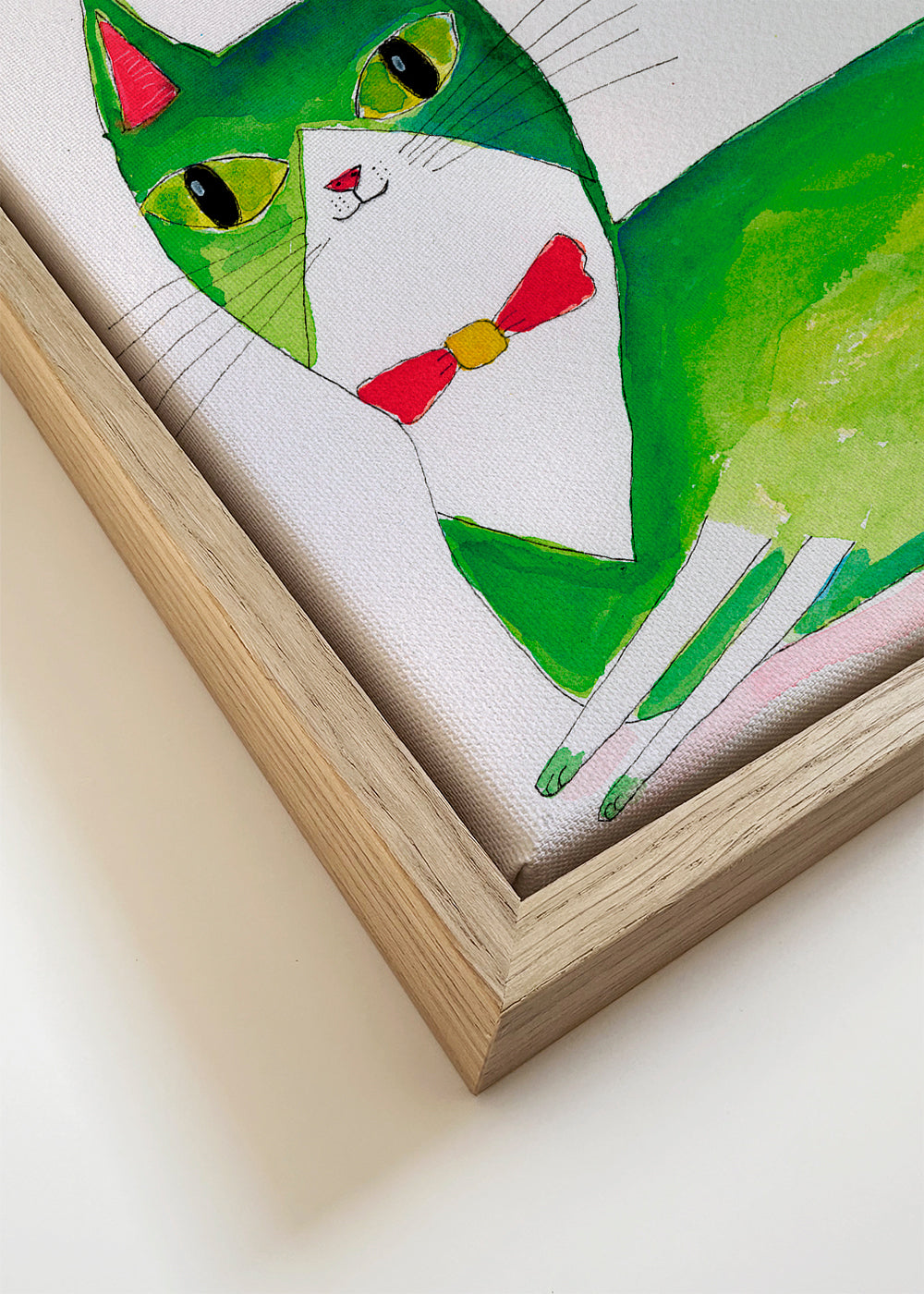 Groene kat illustratie liggend