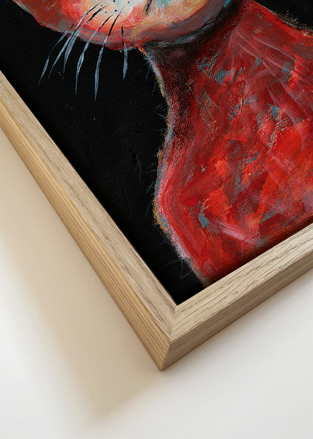 Rode kat schilderij expressief