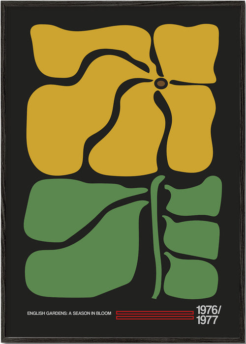 Botanische poster met opvallende gele bloem