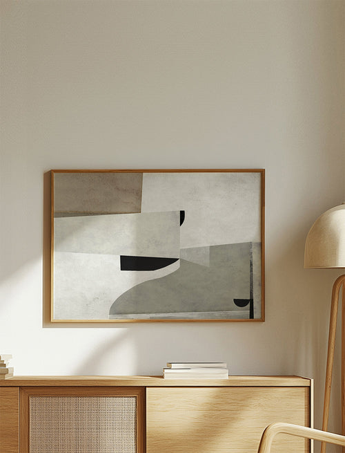 Abstract kunstwerk met zachte architecturale vormen