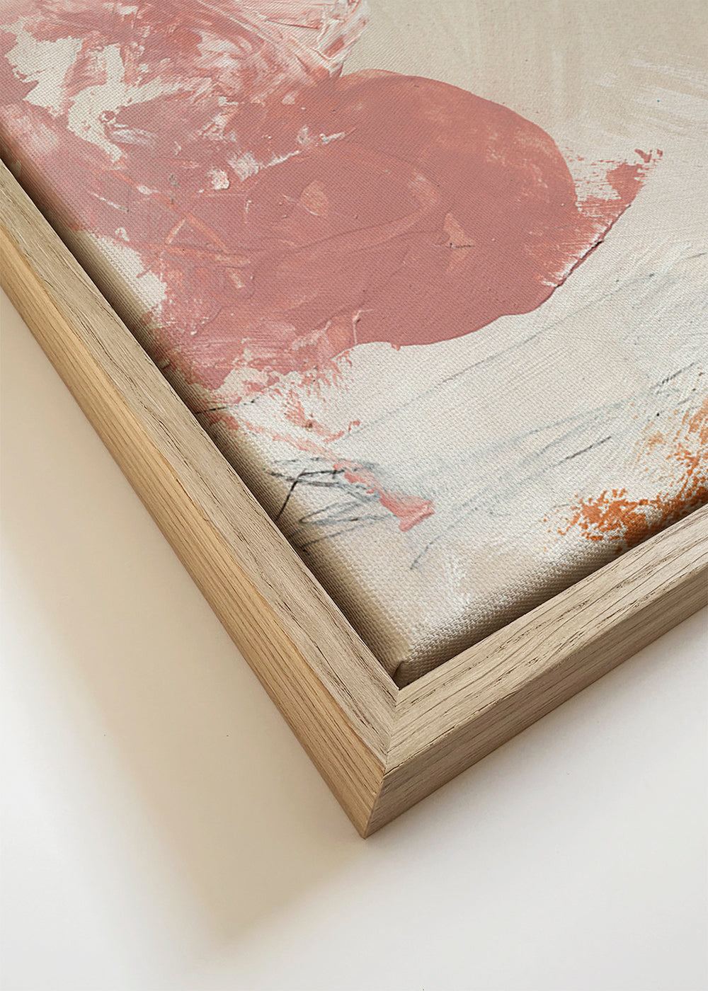 Abstract schilderij: balletgebaar in roze en zwart