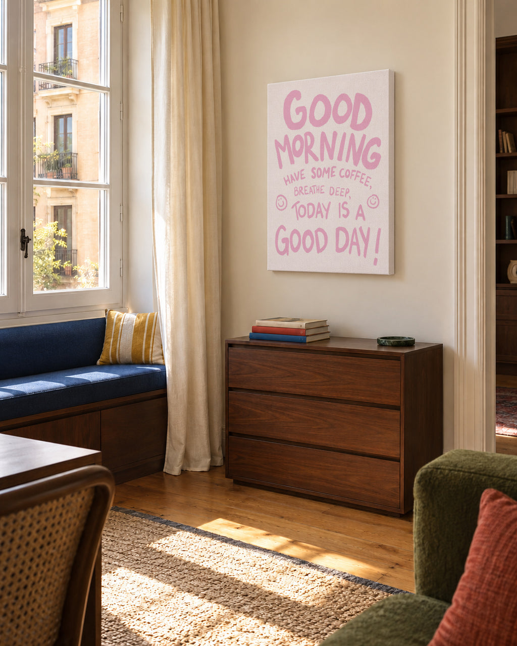Good Morning - Unframed canvas in an interior